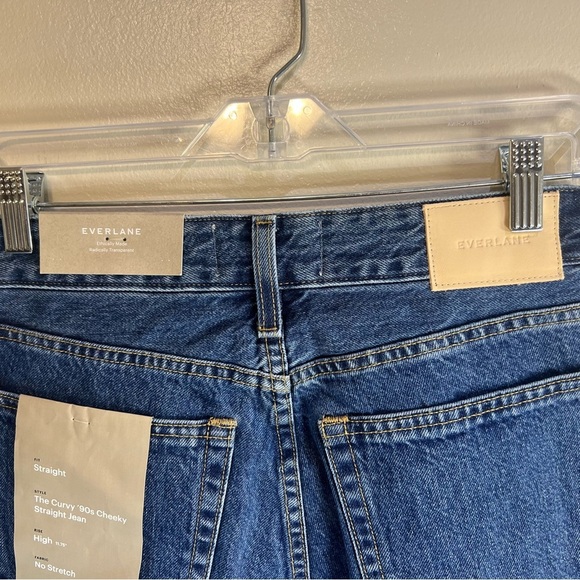 Everlane Jeans Womens 28 The Curvy 90s Cheeky High Rise Blue Straight Denim NEW - Picture 5 of 8